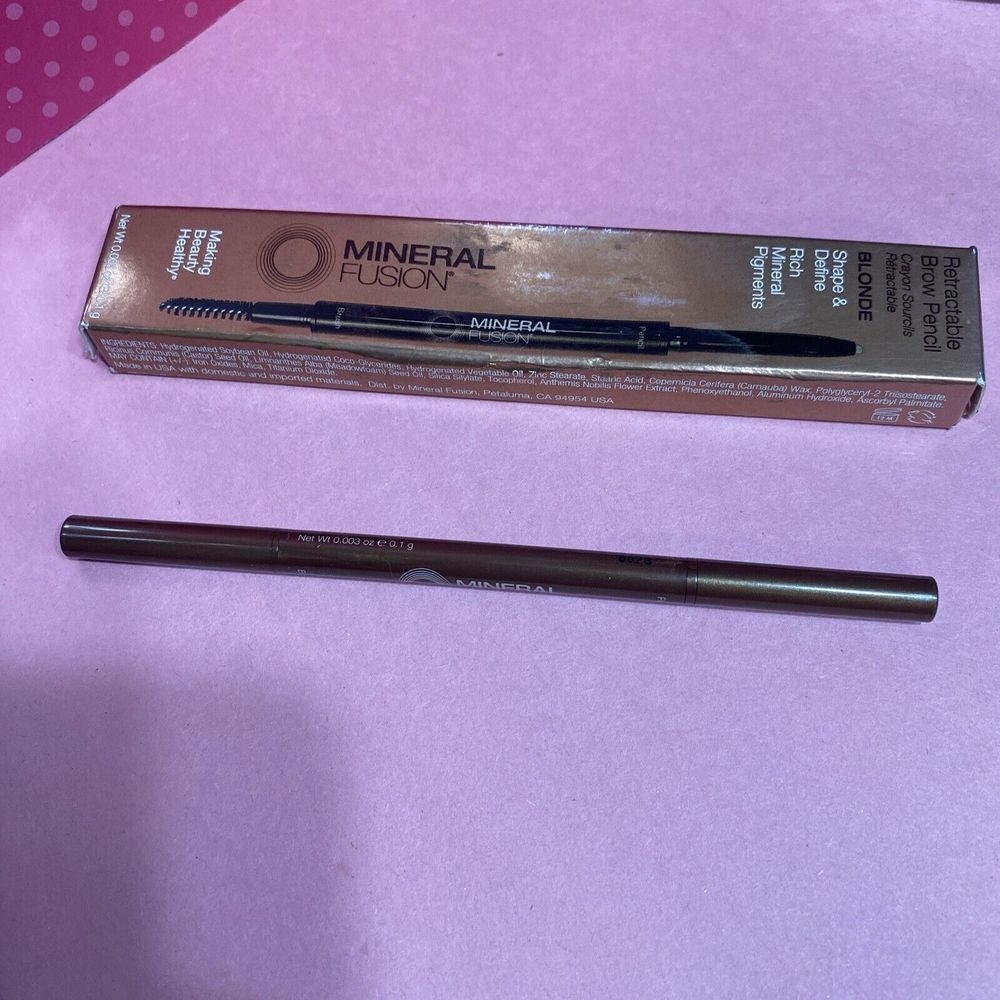 Authentic Mineral Fusion Retractable Brow Pencil Duel Ended BLONDE Dmgd Box